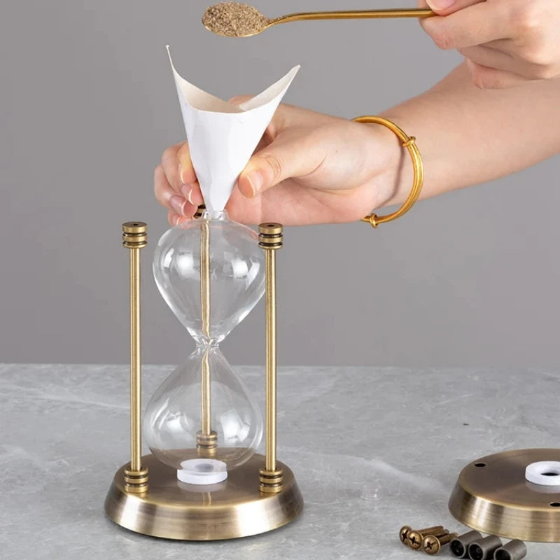 glass hourglass with pillars desk decoration elegant timer