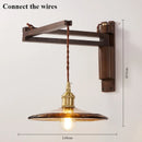 Modern walnut wood lamp with decorative LED light