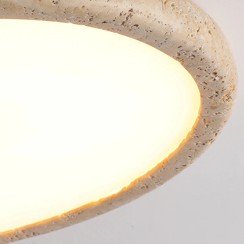 Yellow travertine LED ceiling light - vue 5 sur 6