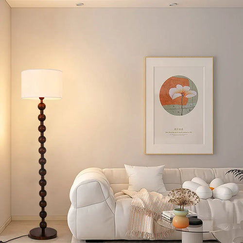 High-end wooden floor lamp for retro interior decor - vue 6 sur 8