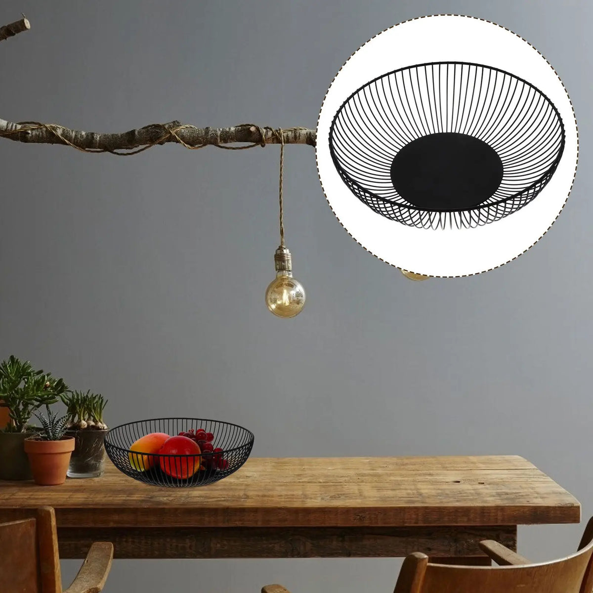 Wrought iron fruit bowl for decoration and sweet storage