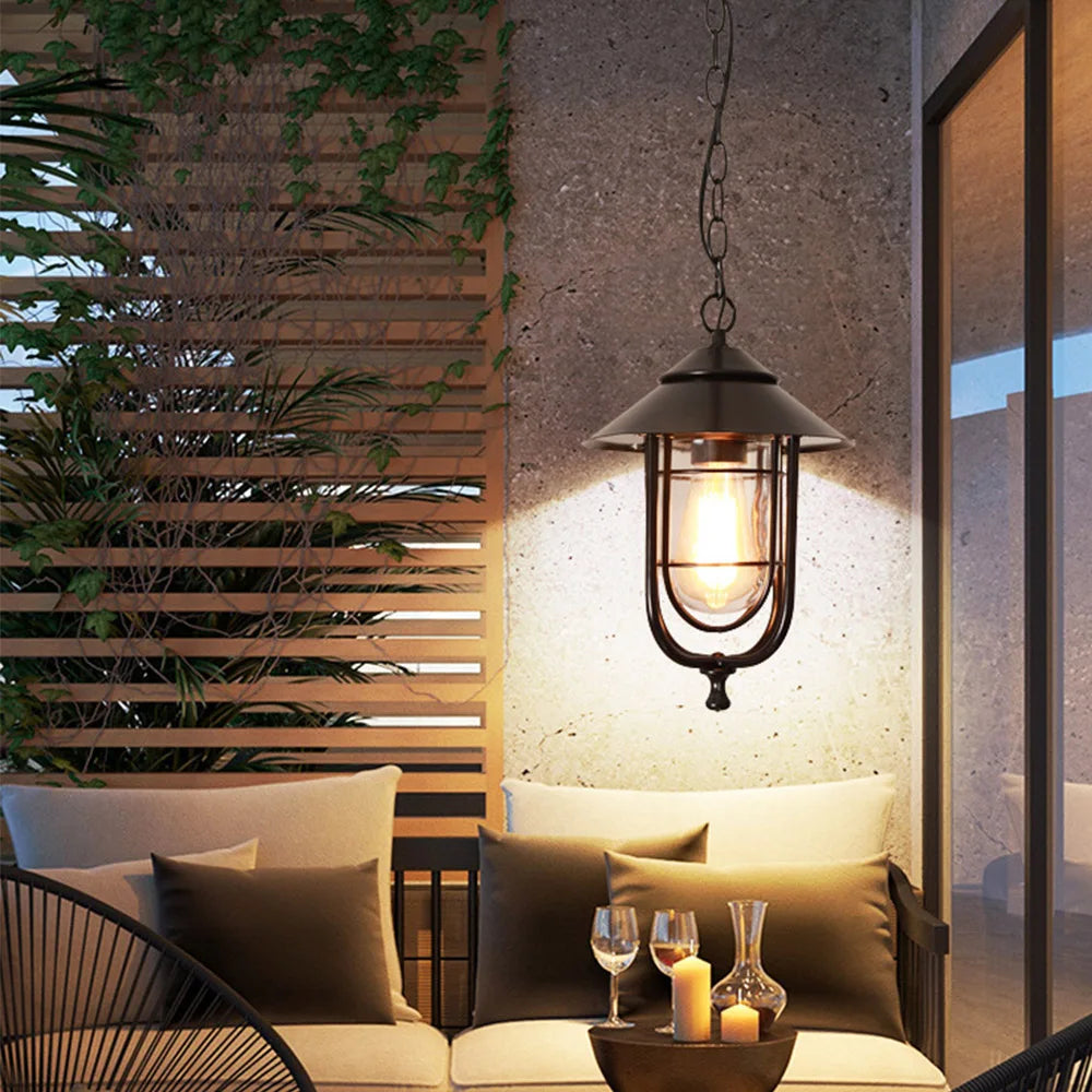 Retro outdoor chandelier for garden and outdoor spaces - vue 4 sur 9