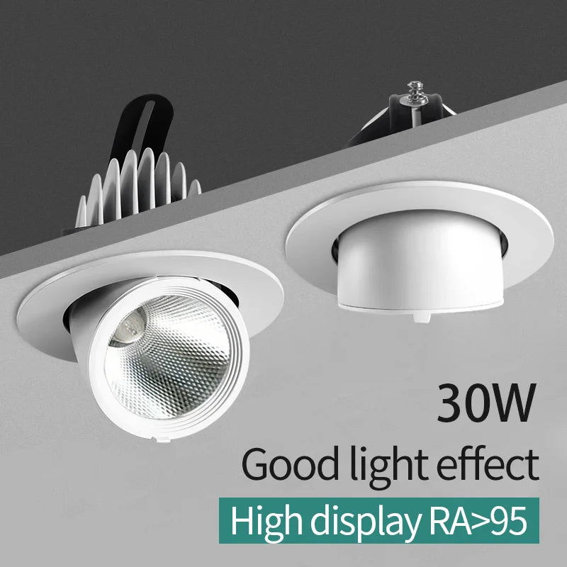 Adjustable anti-glare LED ceiling light for shops