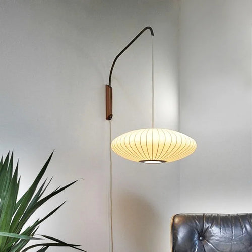 Modern Nelson Ball silk fabric wall light for hotel - vue 5 sur 10