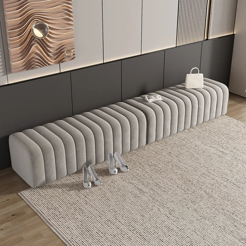Nordic velvet bench soft and elegant footrest - vue 3 sur 14