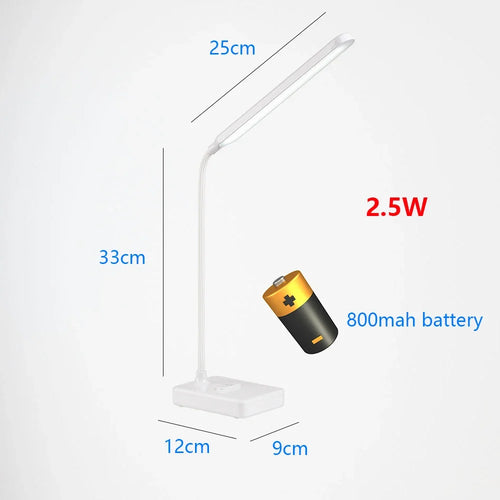 Foldable gooseneck touch LED desk lamp with eye protection
