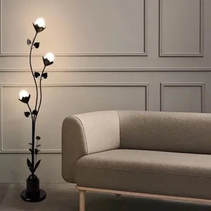 Glass globe floor lamp for interior decoration