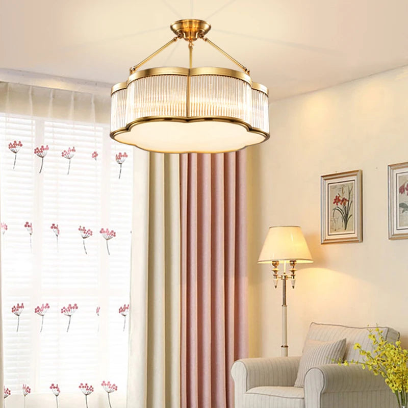 Copper glass pendant or ceiling light E27 LED for living room hallway bedroom