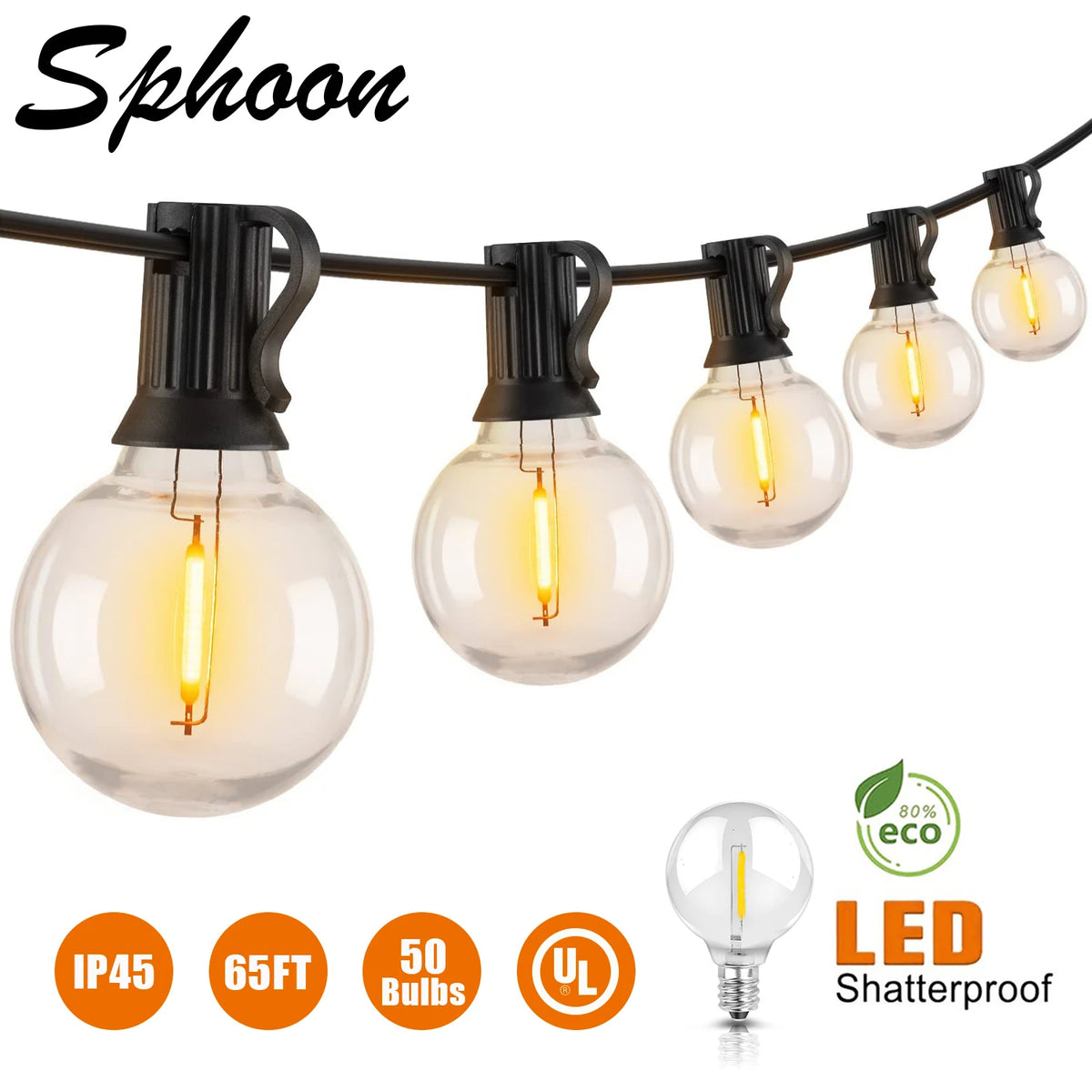 Dimmable outdoor string lights for garden and Christmas