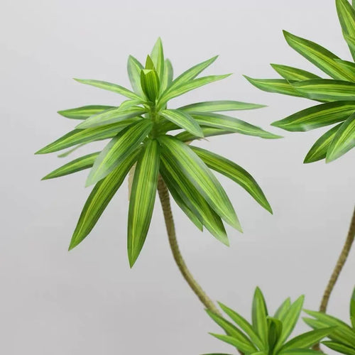 Tropical potted plant with decorative palm and bamboo - vue 6 sur 18
