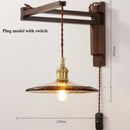 Modern walnut wood lamp with decorative LED light