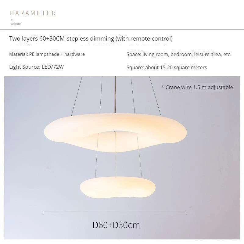 lustre moderne nordique nuage led décoration suspendue
