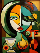 Abstract woman Picasso style diamond painting 5D embroidery kit