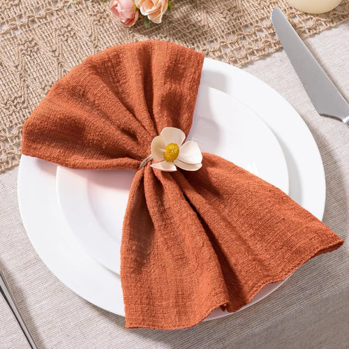 Set of 10 cotton gauze cloth napkins 32x32 cm - vue 3 sur 6