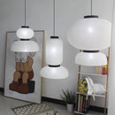 White rice paper pendant light with Danish design