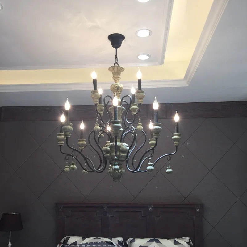 Vintage wrought iron chandelier industrial style for modern decor