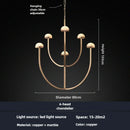 Spanish natural marble retro style copper and LED chandelier