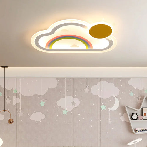 Rainbow cloud LED ceiling light for children's room - vue 5 sur 8
