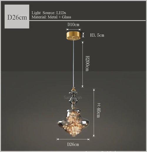 Luxury glass and brass chandelier decorative starlight lighting - vue 11 sur 10