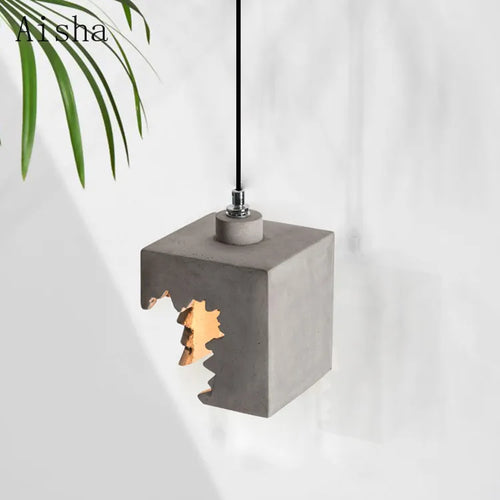 Retro cement pendant light industrial style for decorative interiors - vue 5 sur 8