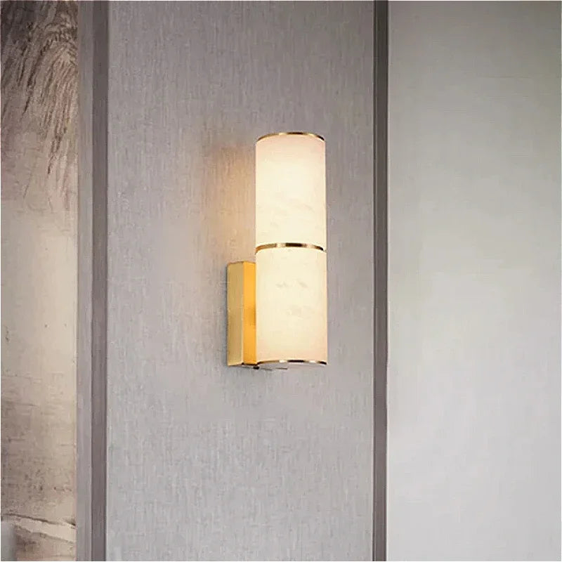 Modern decorative marble and brass wall light