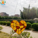 Decorative round lotus stained glass heart with tropical fish