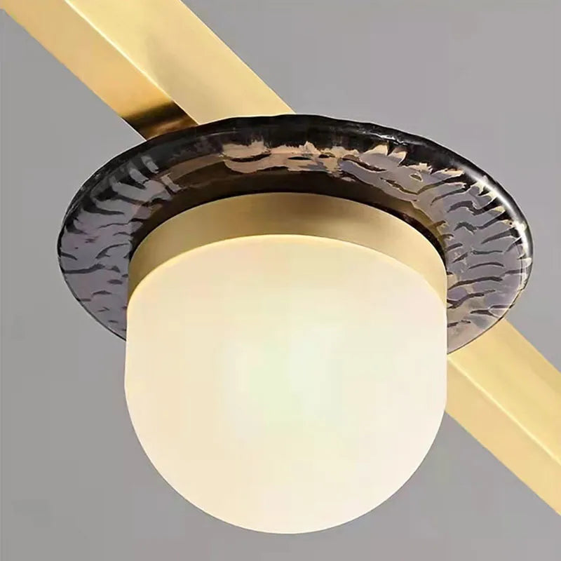 Art deco glass chandelier for modern lighting - vue 5 sur 8