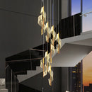Modern acrylic LED chandelier for spiral staircases