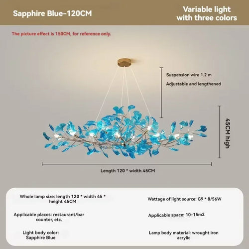 Artpad Nordic romantic chandelier with acrylic leaves for the home - vue 20 sur 21