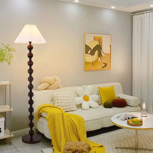 High-end wooden floor lamp for retro interior decor - vue 5 sur 8