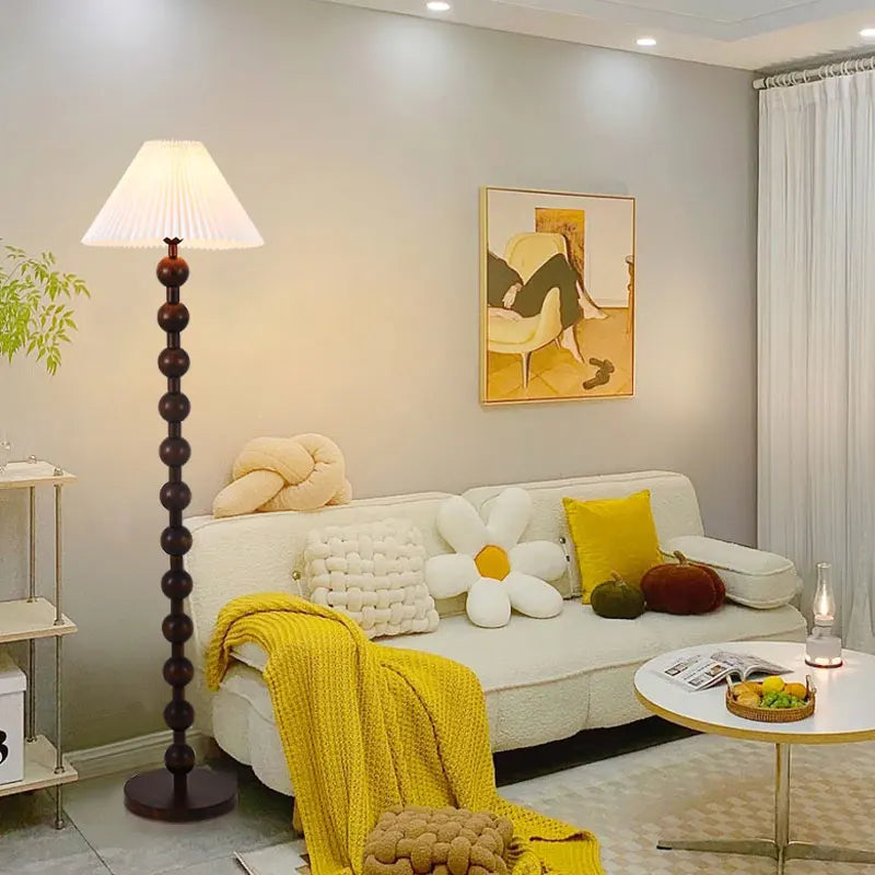 High-end wooden floor lamp for retro interior decor - vue 4 sur 8
