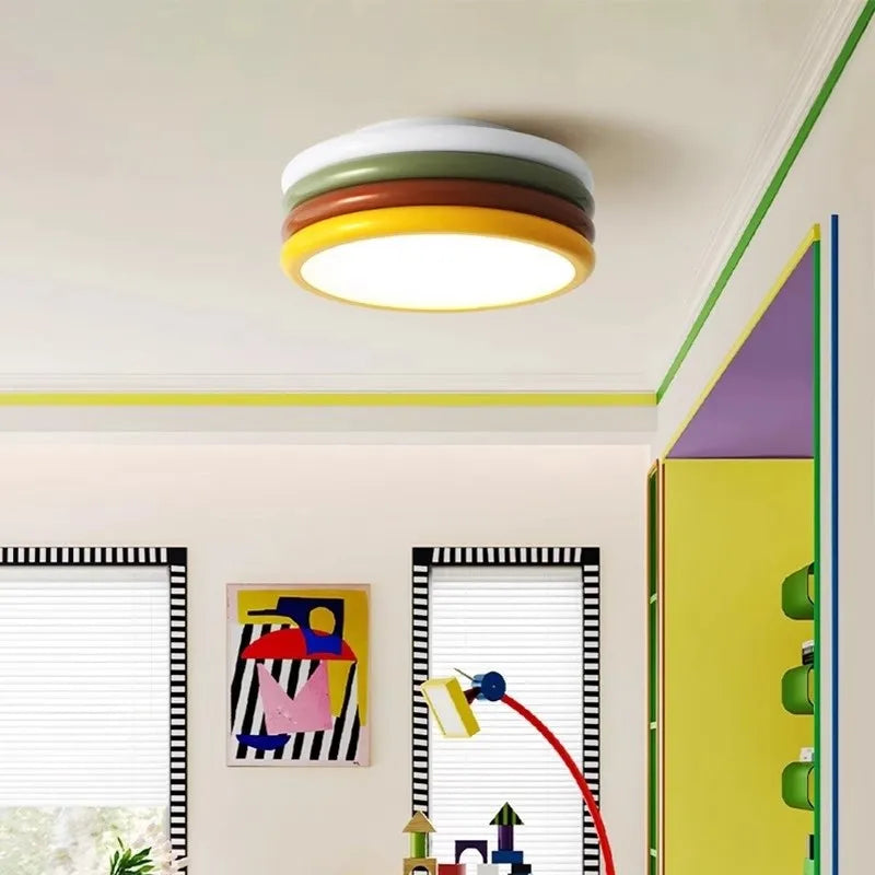 Children's LED ceiling light with eye protection and multicolour lighting