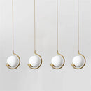 Nordic metal and glass pendant light with decorative LED ball