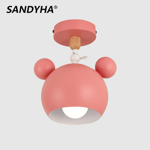 Nordic cartoon panda ceiling light for children's rooms - vue 2 sur 14