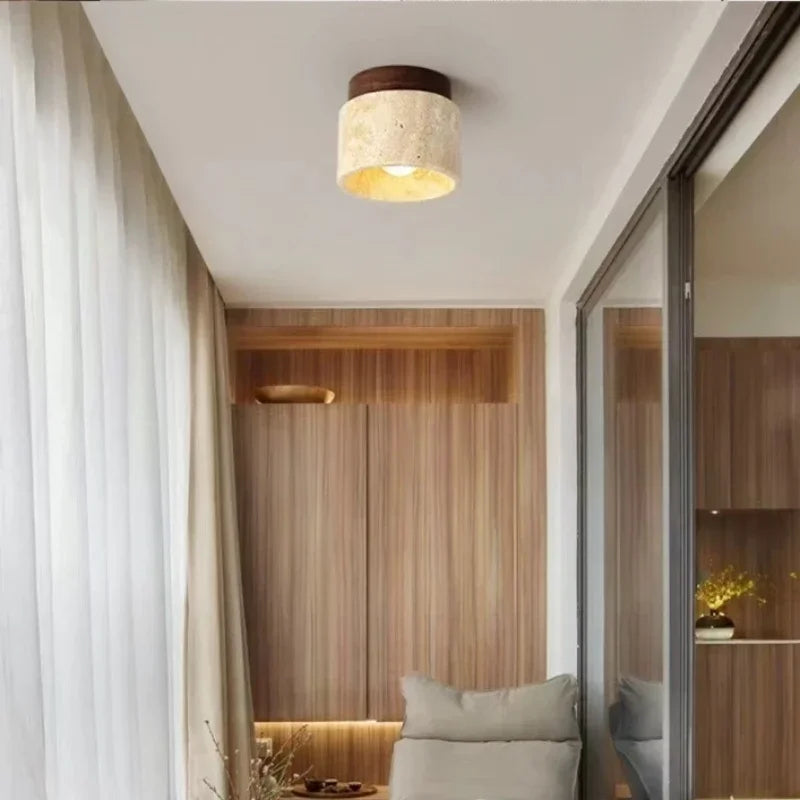 Minimalist stone ceiling light for a calming atmosphere - vue 5 sur 9