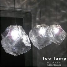Transparent ice crystal pendant light for restaurants and dining rooms LED corded