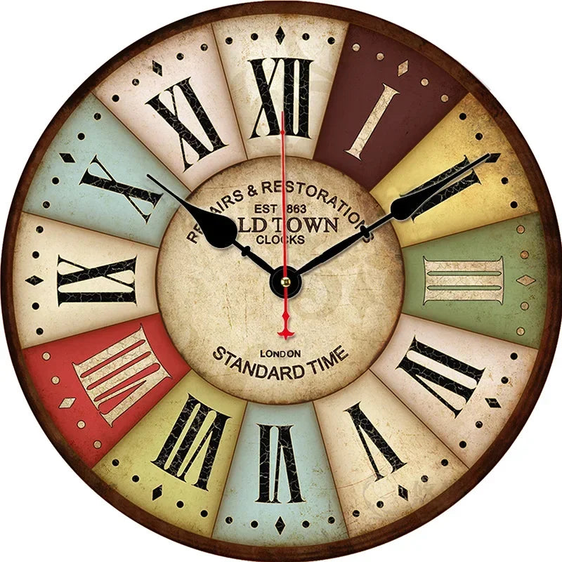 retro silent wall clock for modern home decor - vue 8 sur 19