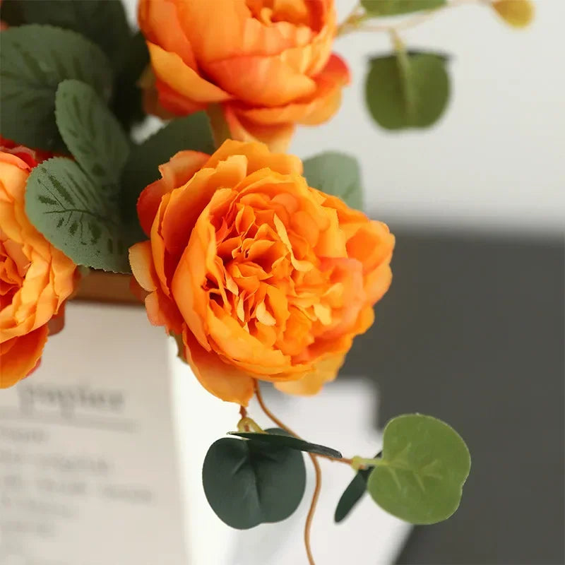 Vintage silk peony bouquet festive decoration for any occasion