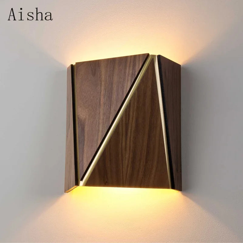 Japanese solid wood wall light for elegant interiors