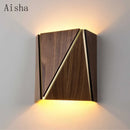 Japanese walnut solid wood wall light