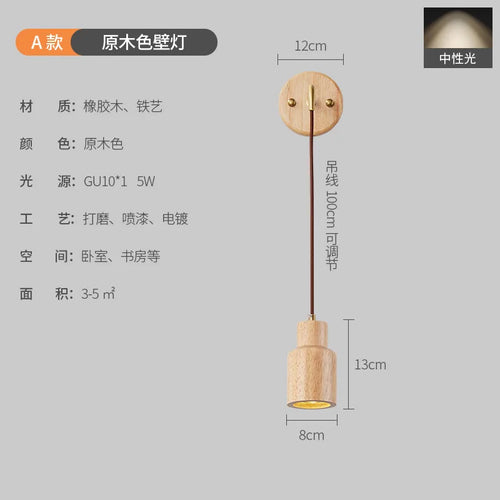 Nordic walnut wood pendant light for elegant interiors - vue 12 sur 14