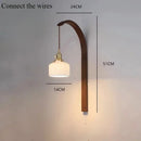 Modern walnut wood lamp with decorative LED light