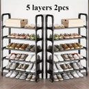 trendy space-saving 5-tier metal shoe rack