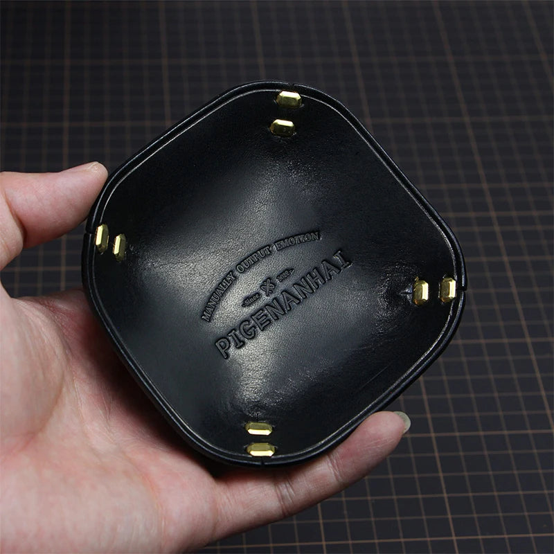 Leather storage tray for jewellery and assorted items