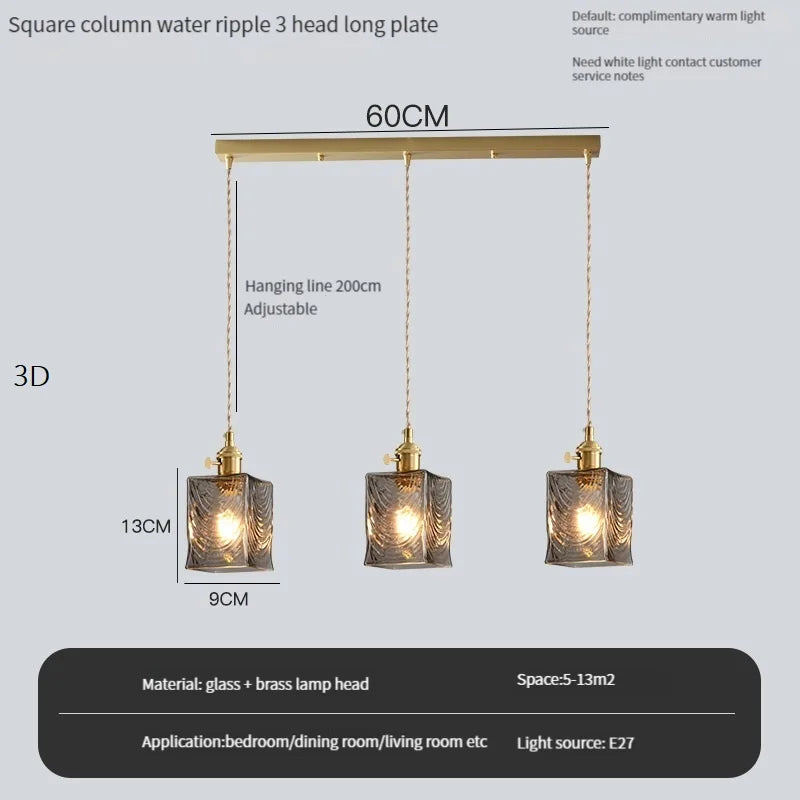 Vintage Edison chandelier with crystal glass shade for bar or loft - vue 20 sur 22