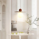 lustre rond en pierre et bois pour diverses utilisations