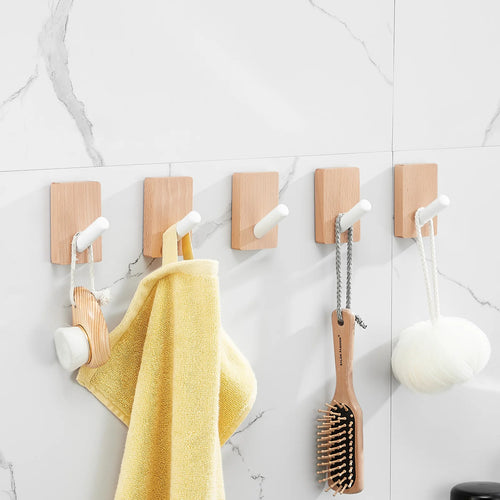 wooden hook without perforation for towel and keys