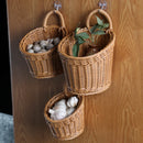 portable wall hanging woven storage basket