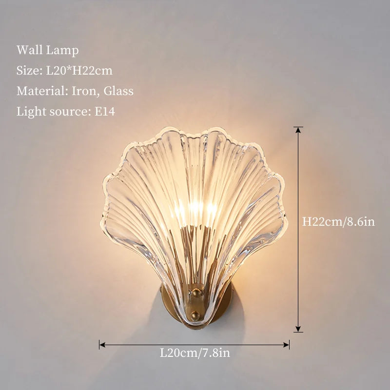 Shell glass chandelier for a romantic and elegant atmosphere