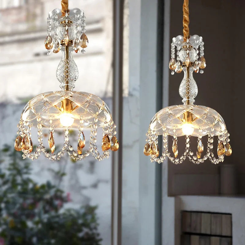 Elegant art deco vintage LED crystal chandelier